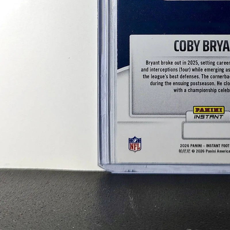 Coby Bryant 2026 Panini NFL Super Bowl LIX Champions #25 Card Seattle Seahawks - Football Card Single