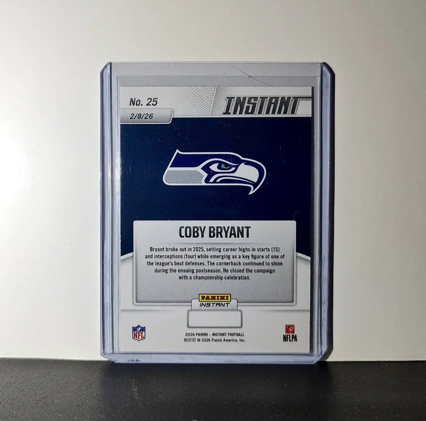 Coby Bryant 2026 Panini NFL Super Bowl LIX Champions #25 Card Seattle Seahawks - Football Card Single