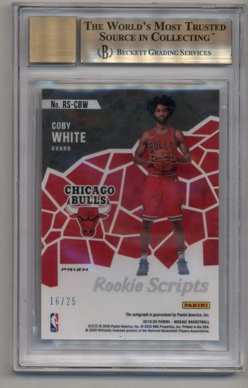 Coby White 2019-20 Mosaic Gold Auto #38 16/25 BGS 9.5 Gem Mint - Basketball Card Single