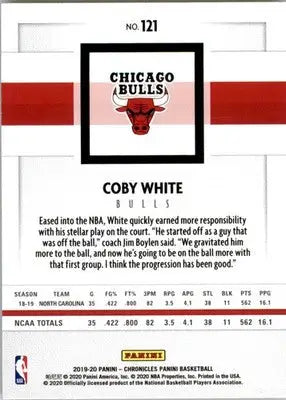Coby White - 2019-20 Panini Chronicles - #121 - Pink RC Basketball - Basketball Card Single