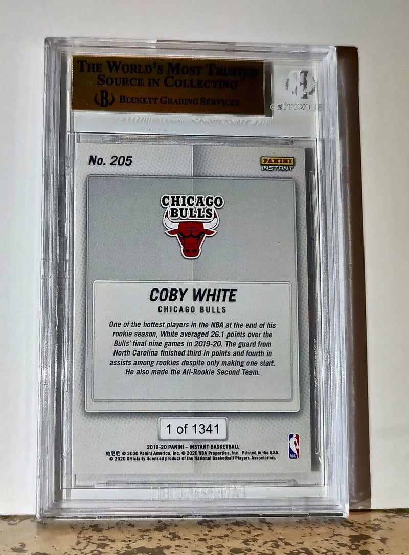 Coby White 2019-20 Panini NBA #205 Rookie Card 1 of 1341 BGS 9.5 Gem Mint Bulls - Basketball Card Single