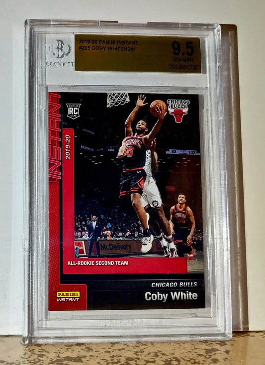 Coby White 2019-20 Panini NBA #205 Rookie Card 1 of 1341 BGS 9.5 Gem Mint Bulls - Basketball Card Single