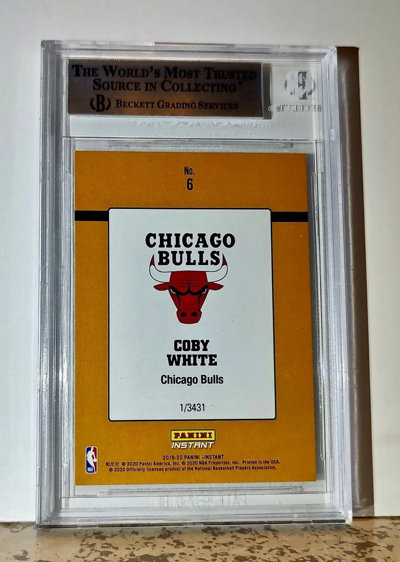 Coby White 2019-20 Panini NBA #6 1989 Rated Rookies Card 1/3431 BGS 9 Mint Bulls - Basketball Card Single