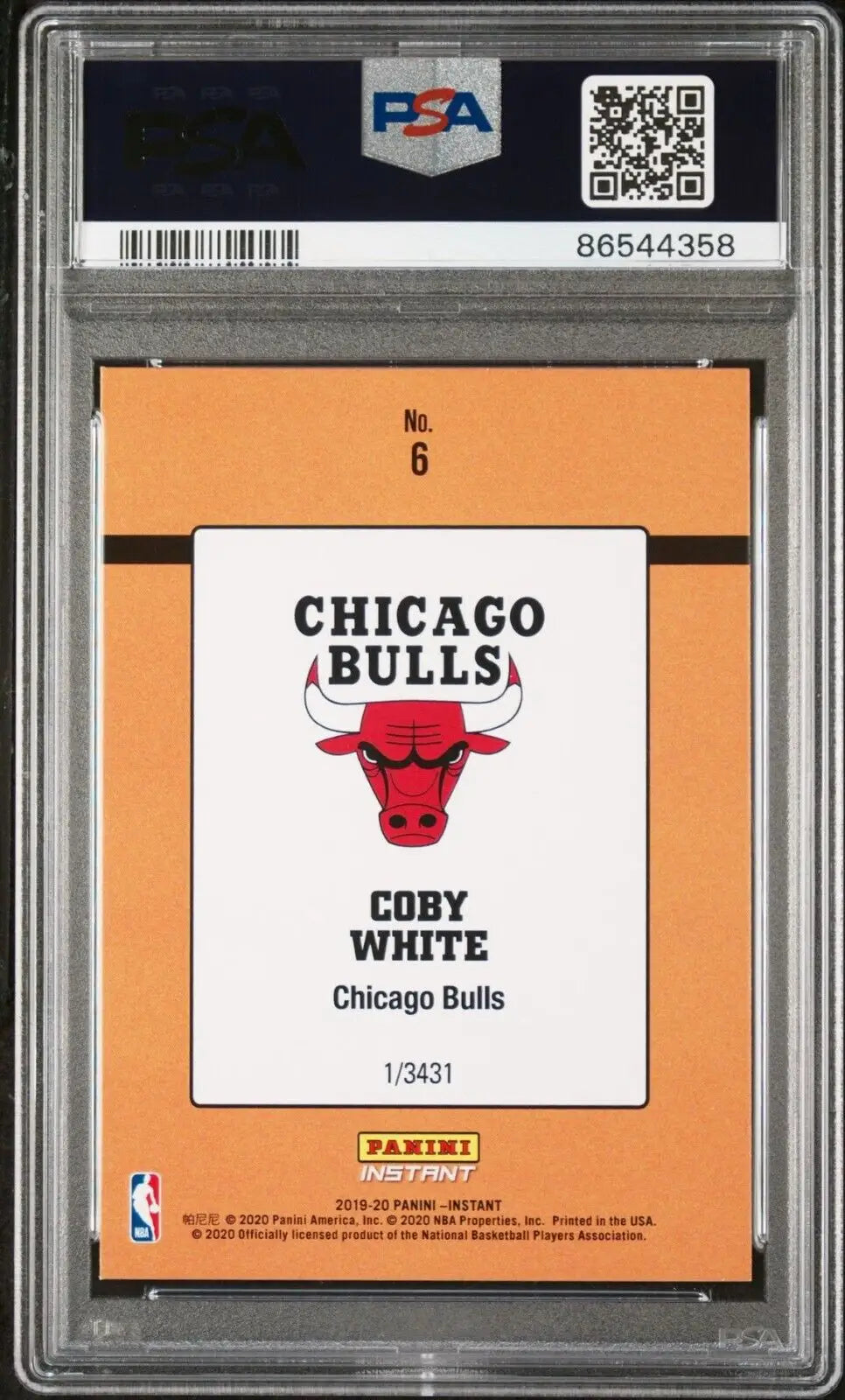 Coby White 2019-2020 Panini NBA Rated Rookie Retro Card 1/3431 PSA 9 MINT - Basketball Card Single