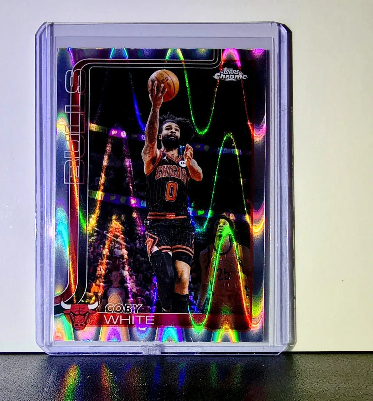 Coby White 2025-26 NBA Topps Chrome Update RayWave Refractor #93 Card Bulls - Basketball Card Single