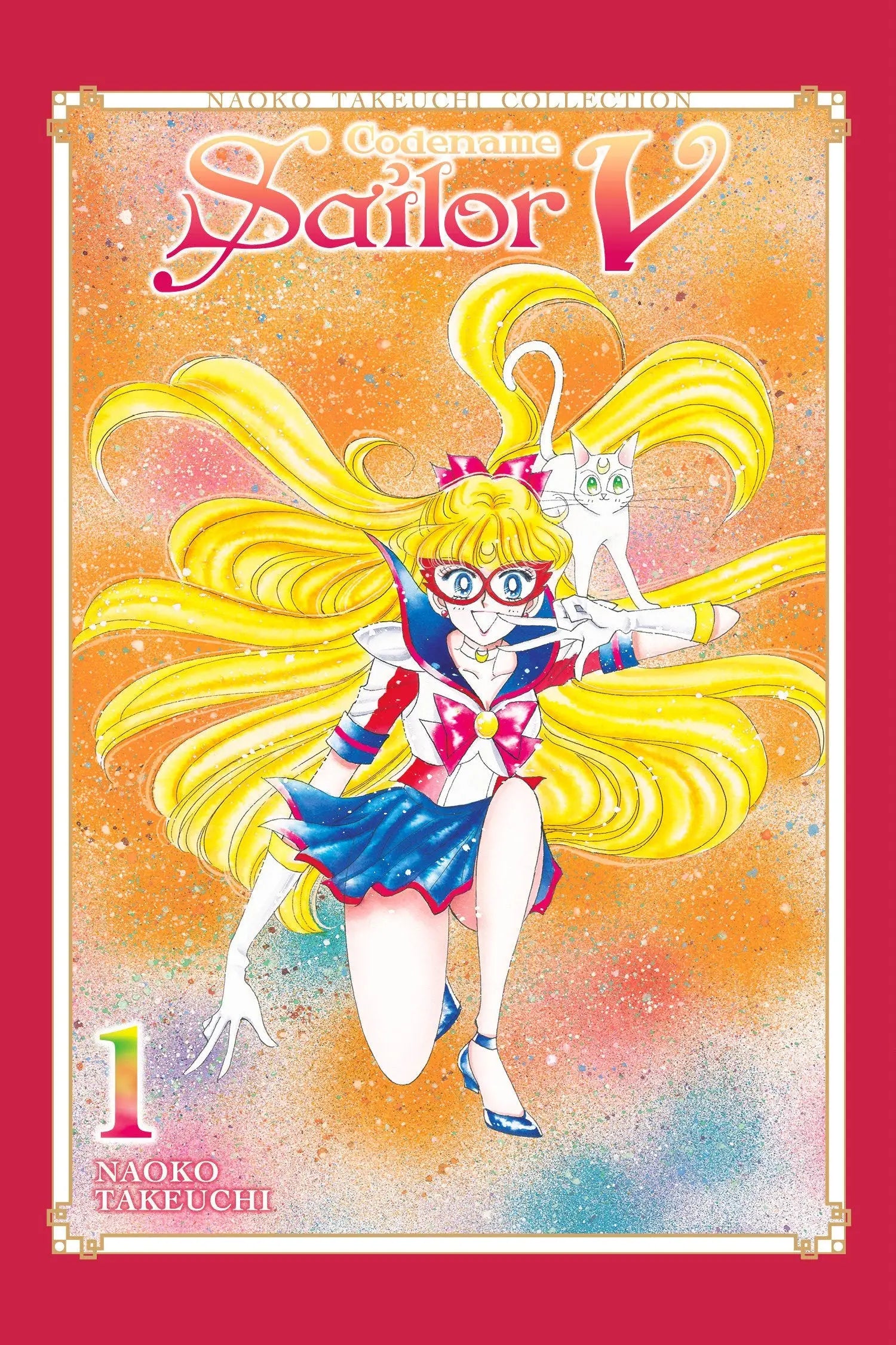 Manga volume with colorful superhero blonde character and white cat from Naoko Takeuchi collection
