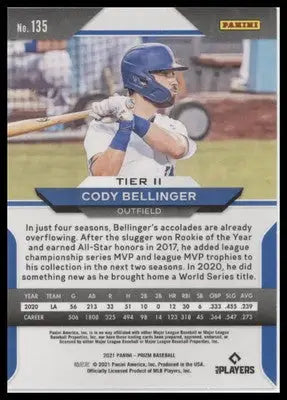 Cody Bellinger 2021 Panini Prizm #135 Los Angeles Dodgers - Baseball Card Single