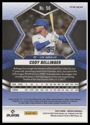 Cody Bellinger 2022 Panini Mosaic Mosaic #56 Los Angeles Dodgers - Baseball Card Single