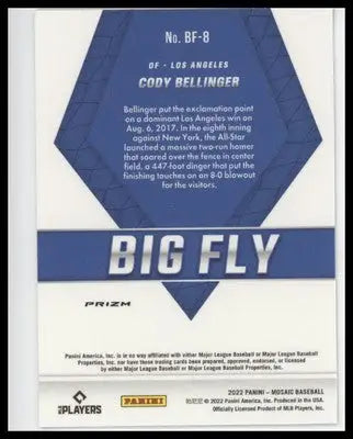 Cody Bellinger 2022 Panini Mosaic Big Fly Green Mosaic #BF-8 Los Angeles Dodgers - Baseball Card Single