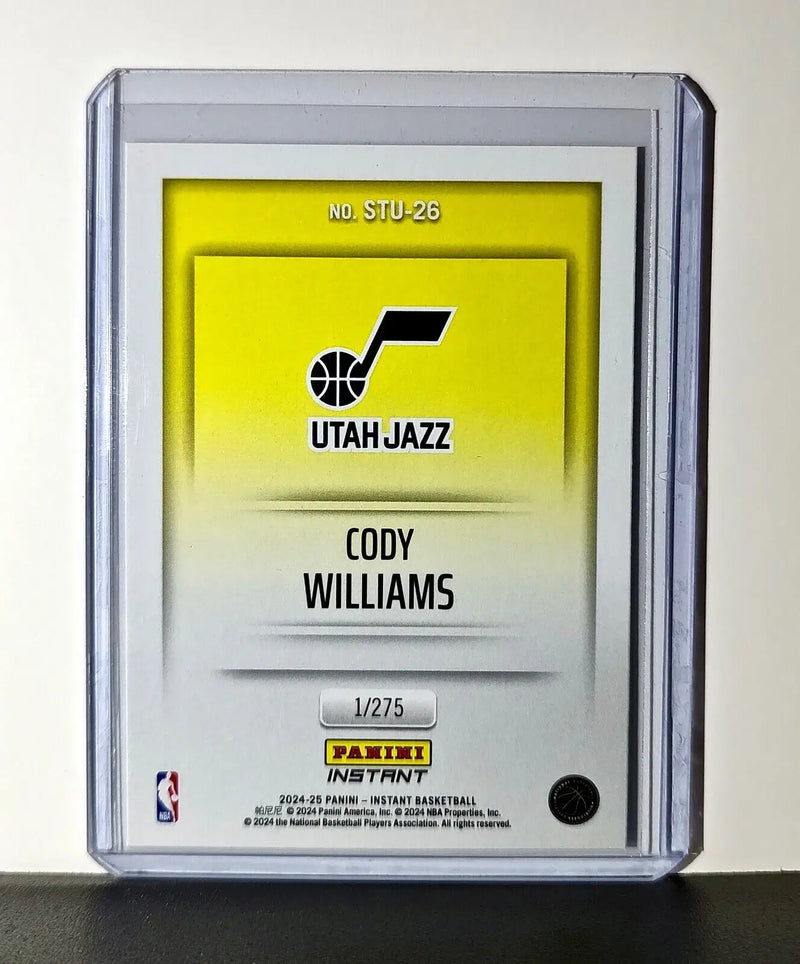 Cody Williams 2024-25 Panini NBA Studio #26 Rookie Card Utah Jazz 1/275