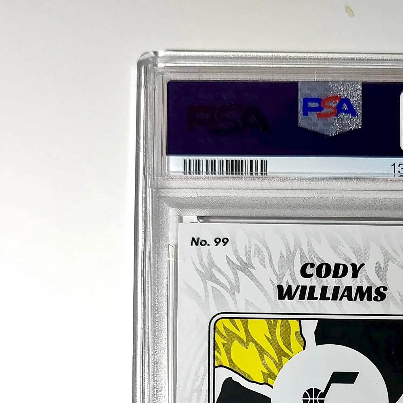 Cody Williams Rookie 2024-25 Panini NBA #99 Sticker 4/50 Orange Foil PSA 7 NM - Basketball Card Single