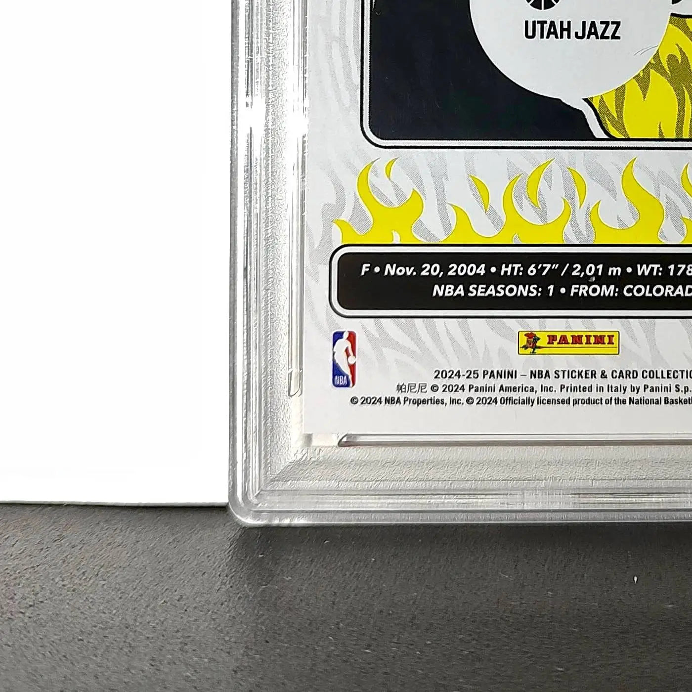 Cody Williams Rookie 2024-25 Panini NBA #99 Sticker 4/50 Orange Foil PSA 7 NM - Basketball Card Single