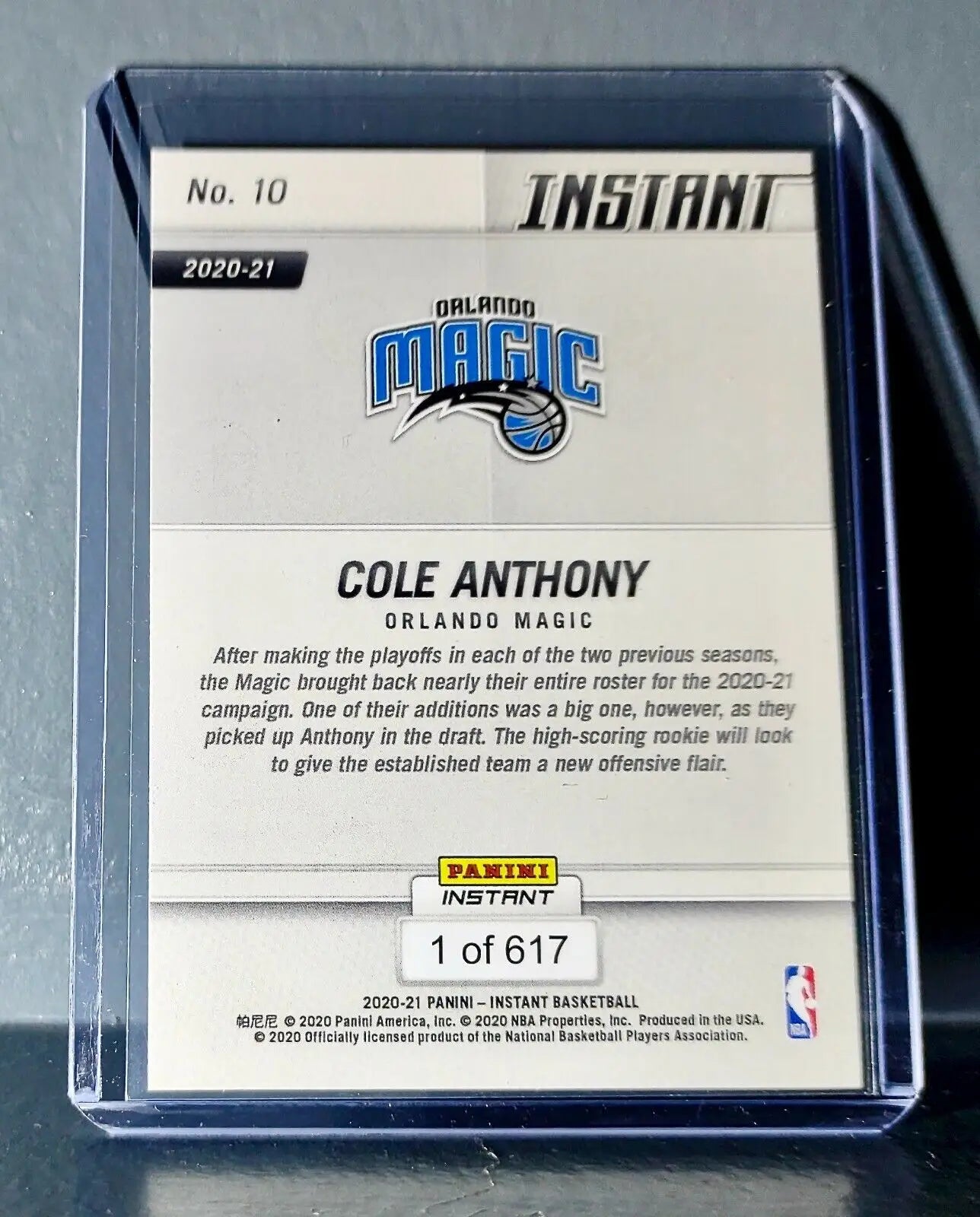 Cole Anthony 2020-21 Panini NBA Tip-Off #10 Basketball Rookie Card 1 of 617 - Basketball Card Single