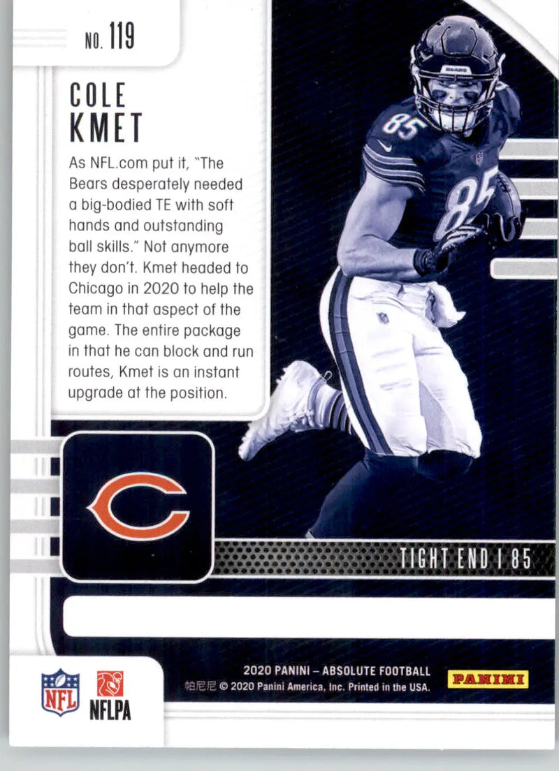 Cole Kmet - 2020 Panini Absolute - #119 - RC Retail Football - Football Card Single