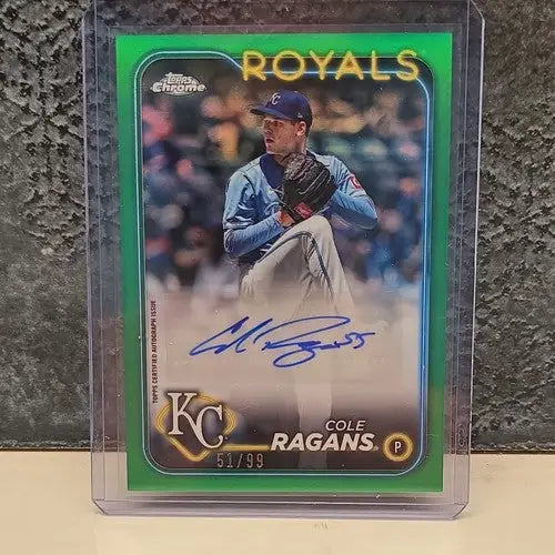 Cole Ragans 2024 Topps Chrome GREEN /99 Royals AC-CRA - Baseball Card Single