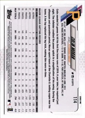 Colin Moran 2021 Topps #114 Pittsburgh Pirates - Baseball Card Single