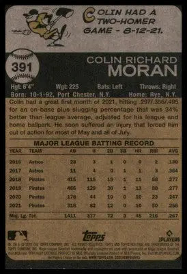 Colin Moran 2022 Topps Heritage #391 Pittsburgh Pirates - Baseball Card Single