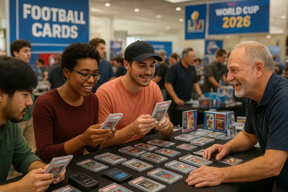 Collectible football rookie cards in sleeves for collectors, 2026 edition