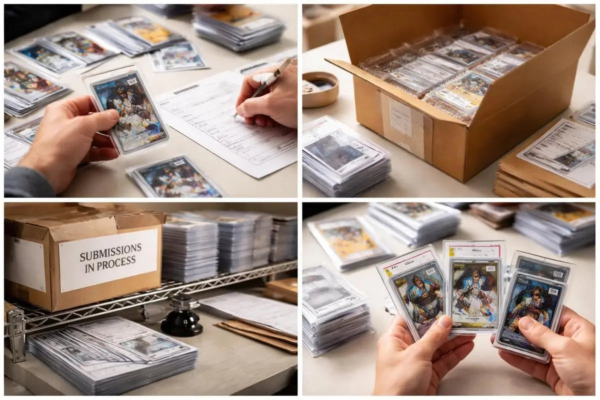 Baseball card grading: protected trading cards in sleeves