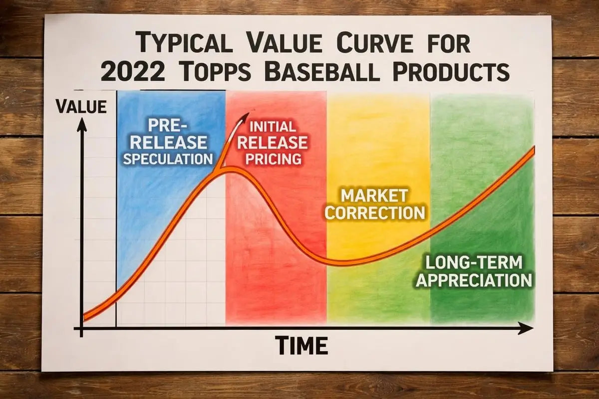 Typical value curve chart for 2022 Topps baseball cards