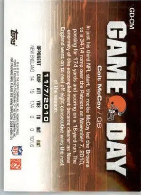 Colt McCoy - 2011 Topps - #GD-CM - Football - Football Card Single