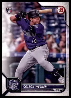 Colton Welker Rookie 2022 Bowman #23 Colorado Rockies