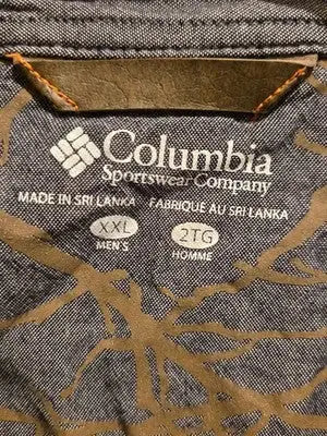 Columbia Rugby Shirt Mens XXL Navy Long Sleeve Contrast Collar Pullover Logo - Apparel