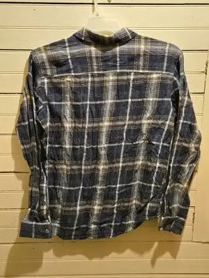 Columbia Shirt Mens M Blue Plaid Long Sleeve Button Up Flannel Casual Outdoor - Apparel
