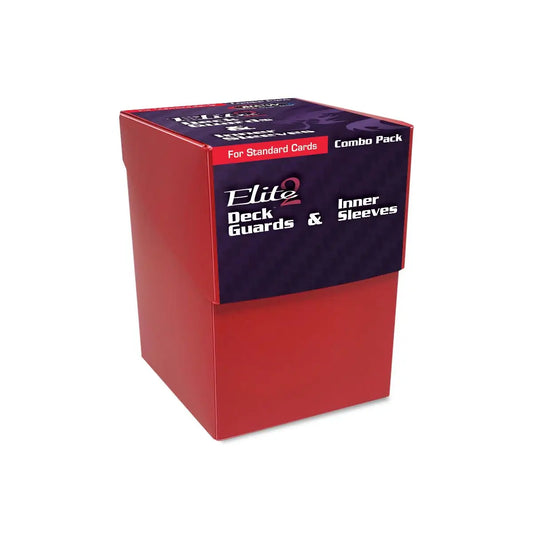 Combo Pack - Inner Sleeves and Elite2 Deck Guards-Red - Magic Card Supplies