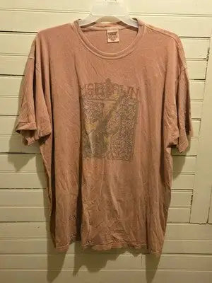 Comfort Colors T-Shirt Mens XXL MoeDown Festival Graphic Washed Pink Vintage - Apparel