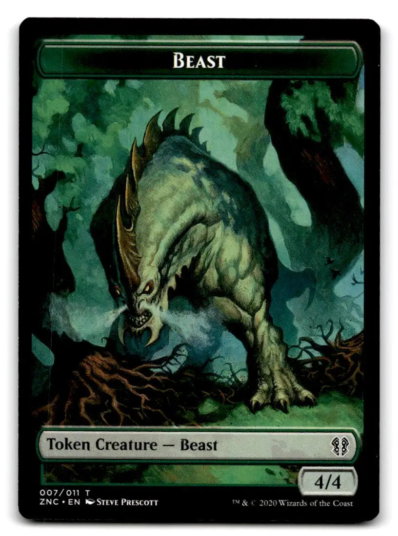 Commander: Zendikar Rising Beast // Saproling Double-sided Token - Magic Card Single