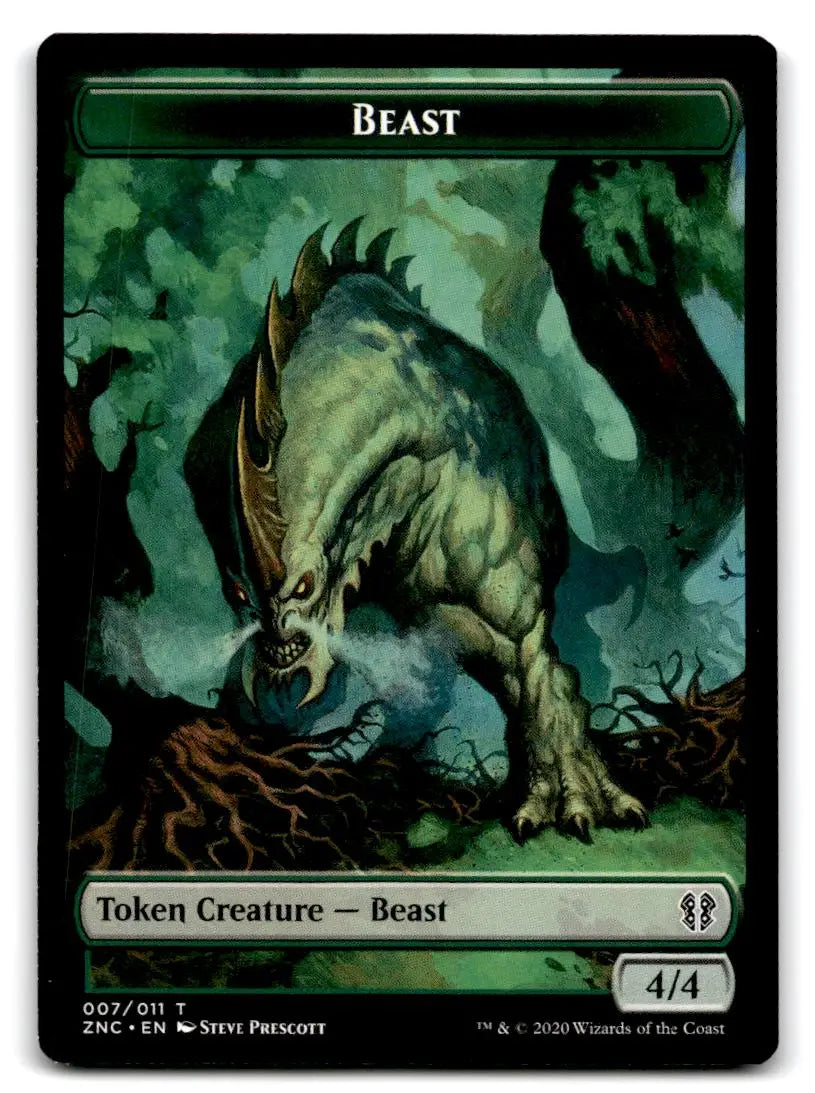 Commander: Zendikar Rising Beast // Saproling Double-sided Token - Magic Card Single