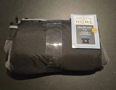 Complete Home Collapsible Cooler 12 Can Portable Insulated Lunch Bag Black - General Merchandise