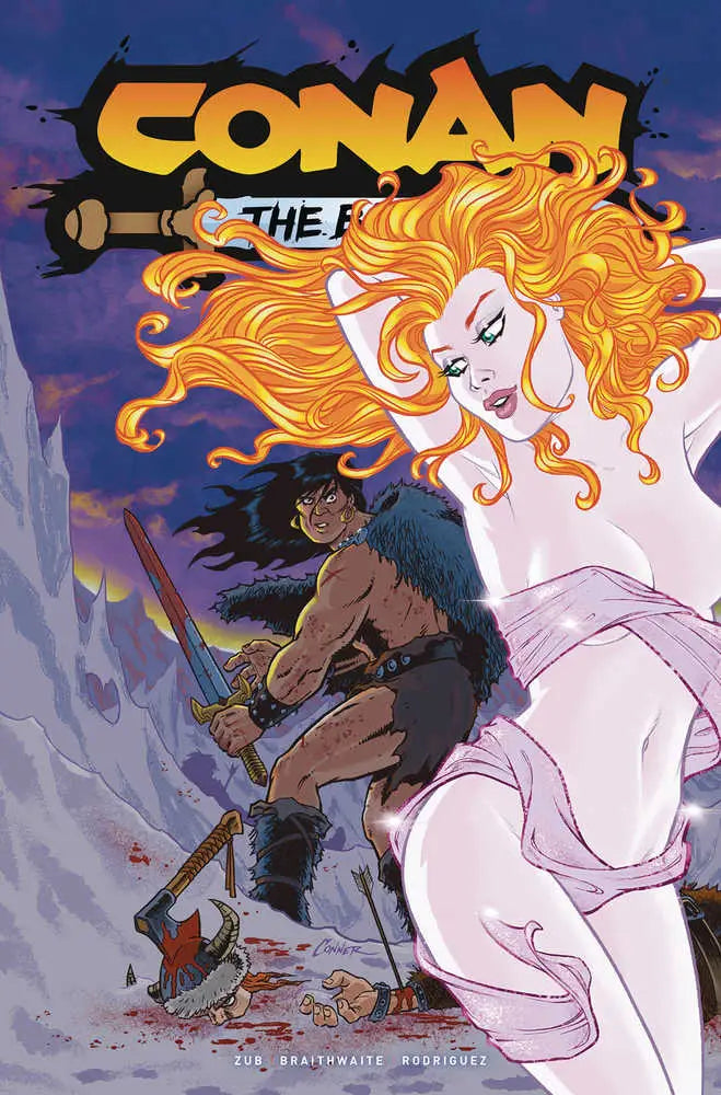 Comic book cover of Conan the Barbarian #13 featuring a warrior and spirit, ideal for trading cards