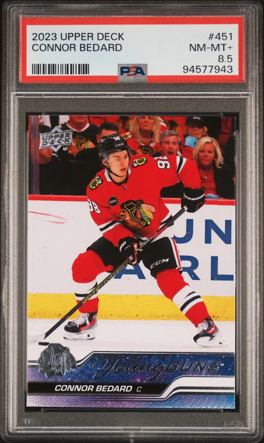 Connor Bedard 2023 Upper Deck #451 PSA 8.5 NM-MINT+ 7943 - Hockey Card Single