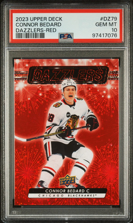Connor Bedard 2023 Upper Deck Dazzlers Red PSA 10 Gem Mint - Hockey Card Single