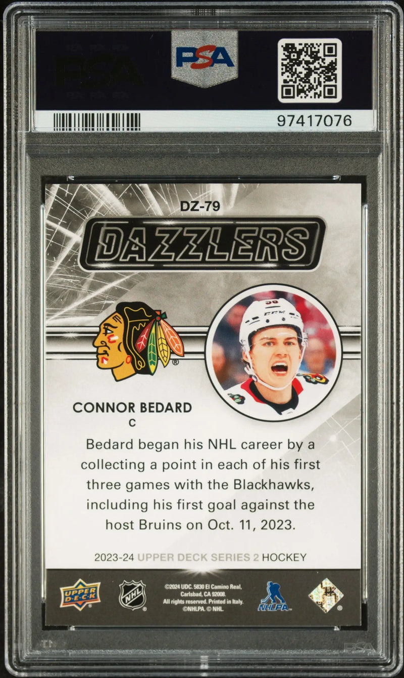 Connor Bedard 2023 Upper Deck Dazzlers Red PSA 10 Gem Mint - Hockey Card Single