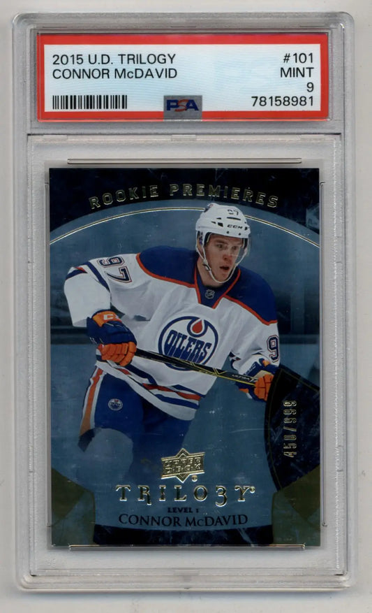 Connor McDavid 2015-16 Trilogy #101 PSA 9 Mint 8981 - Hockey Card Single