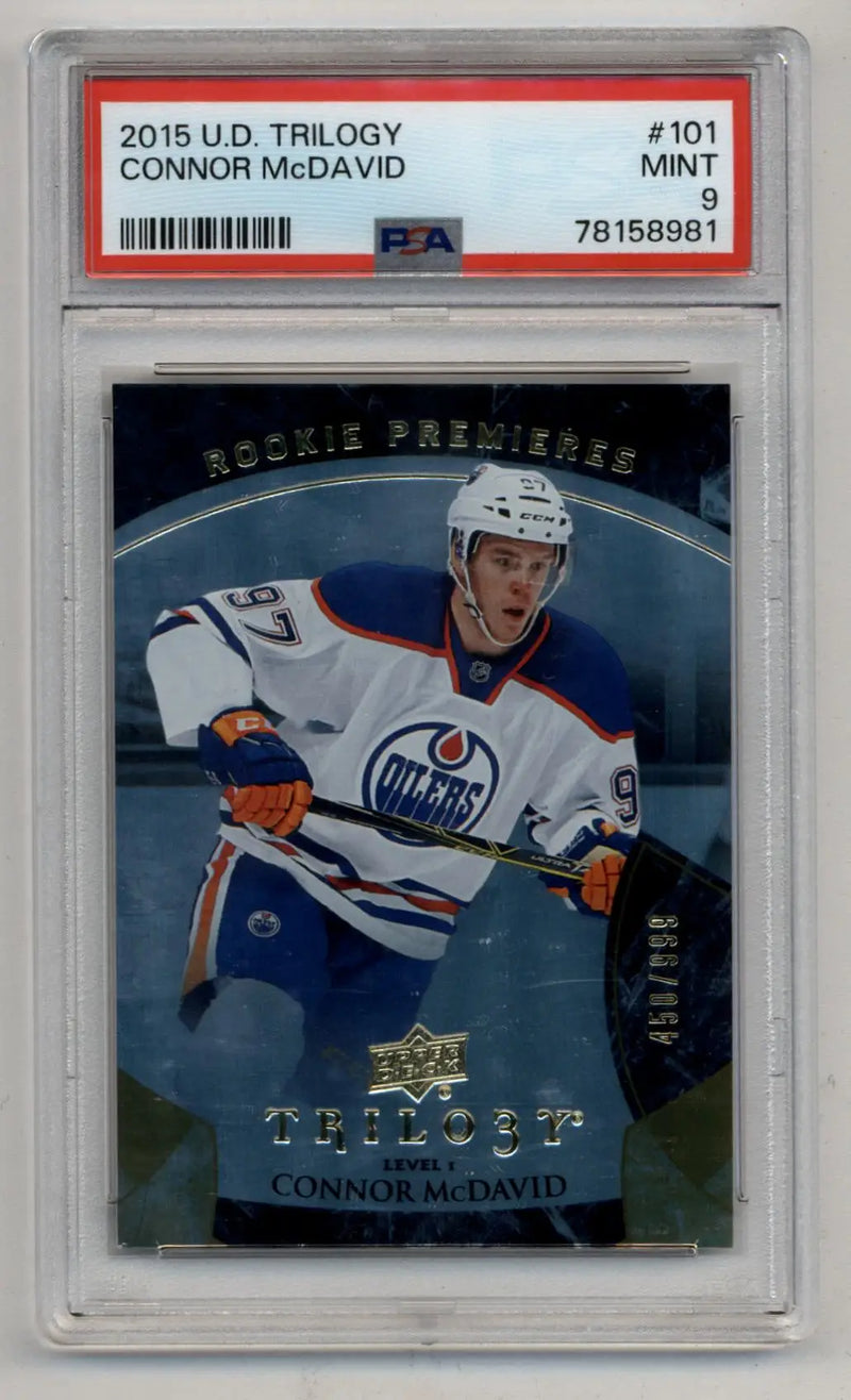 Connor McDavid 2015-16 Trilogy #101 PSA 9 Mint 8981 - Hockey Card Single