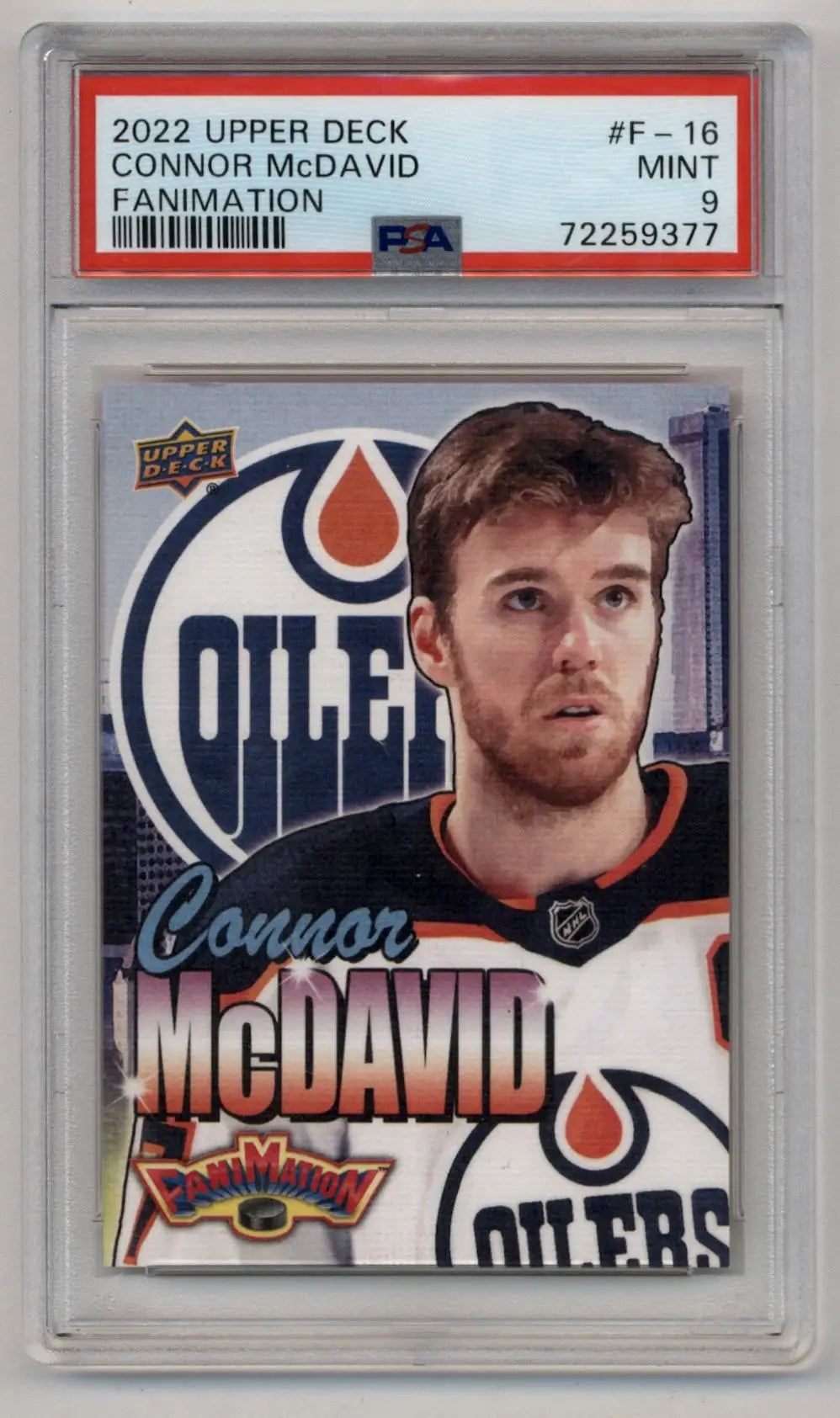 Connor McDavid 2022-23 Upper Deck Fanimation #F16 PSA 9 Mint - Hockey Card Single