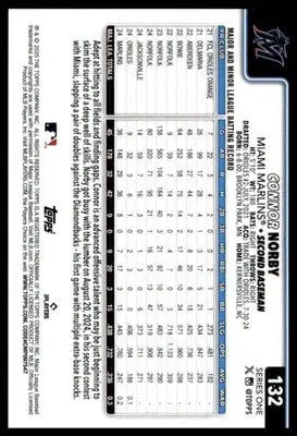 Connor Norby Rookie 2025 Topps #132 Miami Marlins - Baseball Card Single