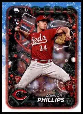 Connor Phillips Rookie 2024 Topps Holiday #H198 Cincinnati Reds - Baseball Card Single