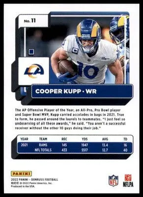 Cooper Kupp 2022 Donruss #11 Los Angeles Rams - Football Card Single