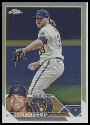 Corbin Burnes 2023 Topps Chrome Refractors #214 Milwaukee Brewers - Baseball Card Single
