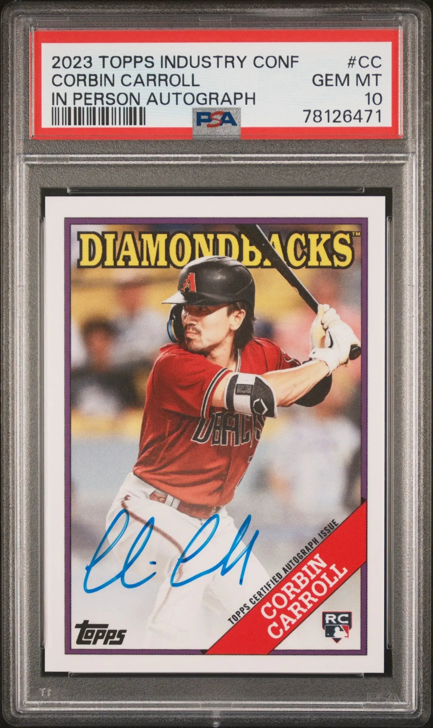 Corbin Carroll 2023 Topps Industry Conference Auto PSA 10 Gem Mint - Baseball Card Single