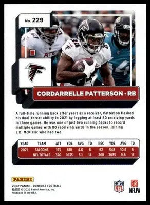 Cordarrelle Patterson 2022 Donruss #229 Atlanta Falcons - Football Card Single