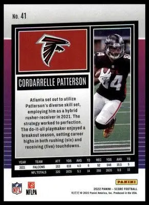 Cordarrelle Patterson 2022 Score #41 Atlanta Falcons - Football Card Single