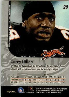 Corey Dillon - 1999 SkyBox Molten Metal - #98 - Football - Football Card Single