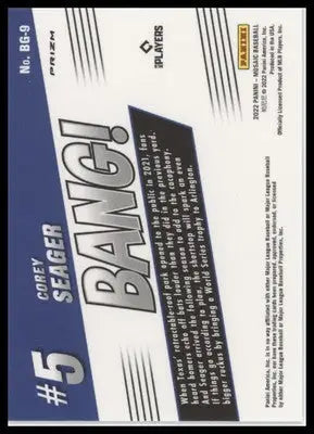 Corey Seager 2022 Panini Mosaic Bang! Mosaic #BG-9 Texas Rangers - Baseball Card Single