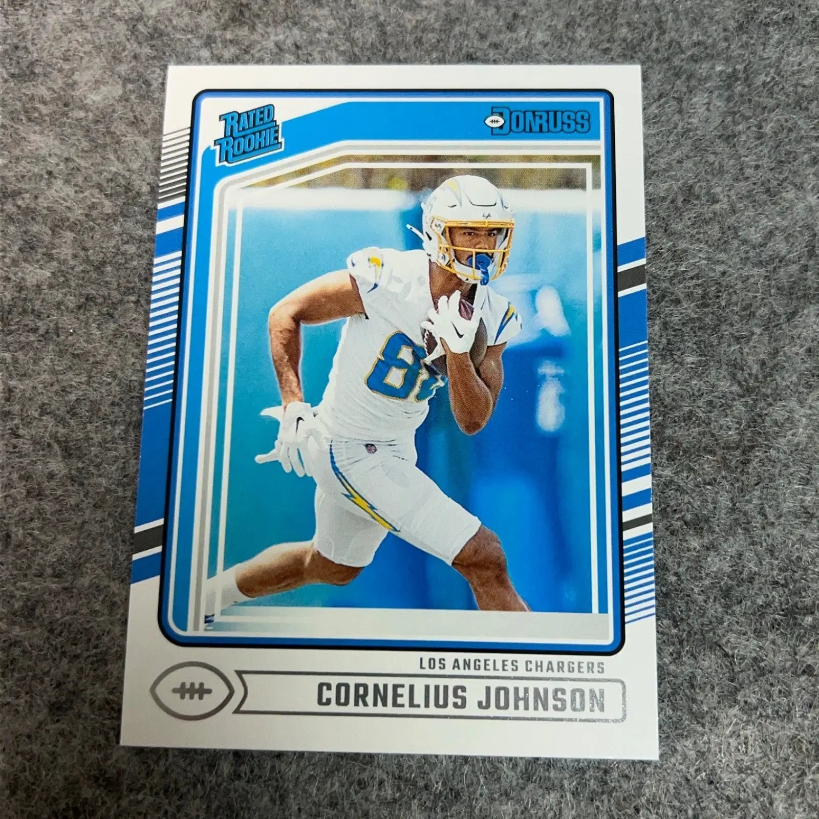 Cornelius Johnson Rookie Los Angeles Chargers 2024 Football Card NFL Sports Pick - 2024 Panini Donruss #377 (RC)